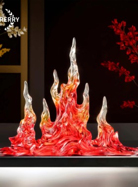 火焰透明轻奢摆件开业乔迁礼品