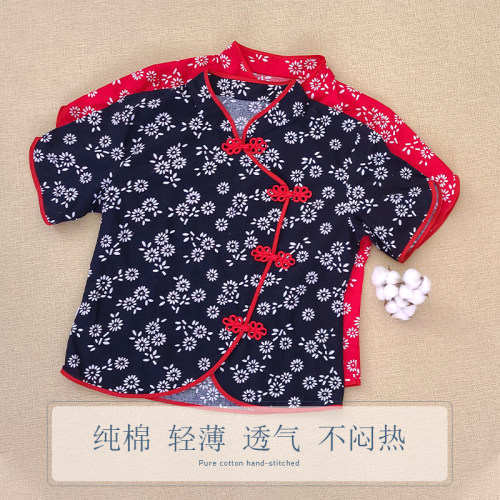 纯棉新款女T恤网红农村大花衣服