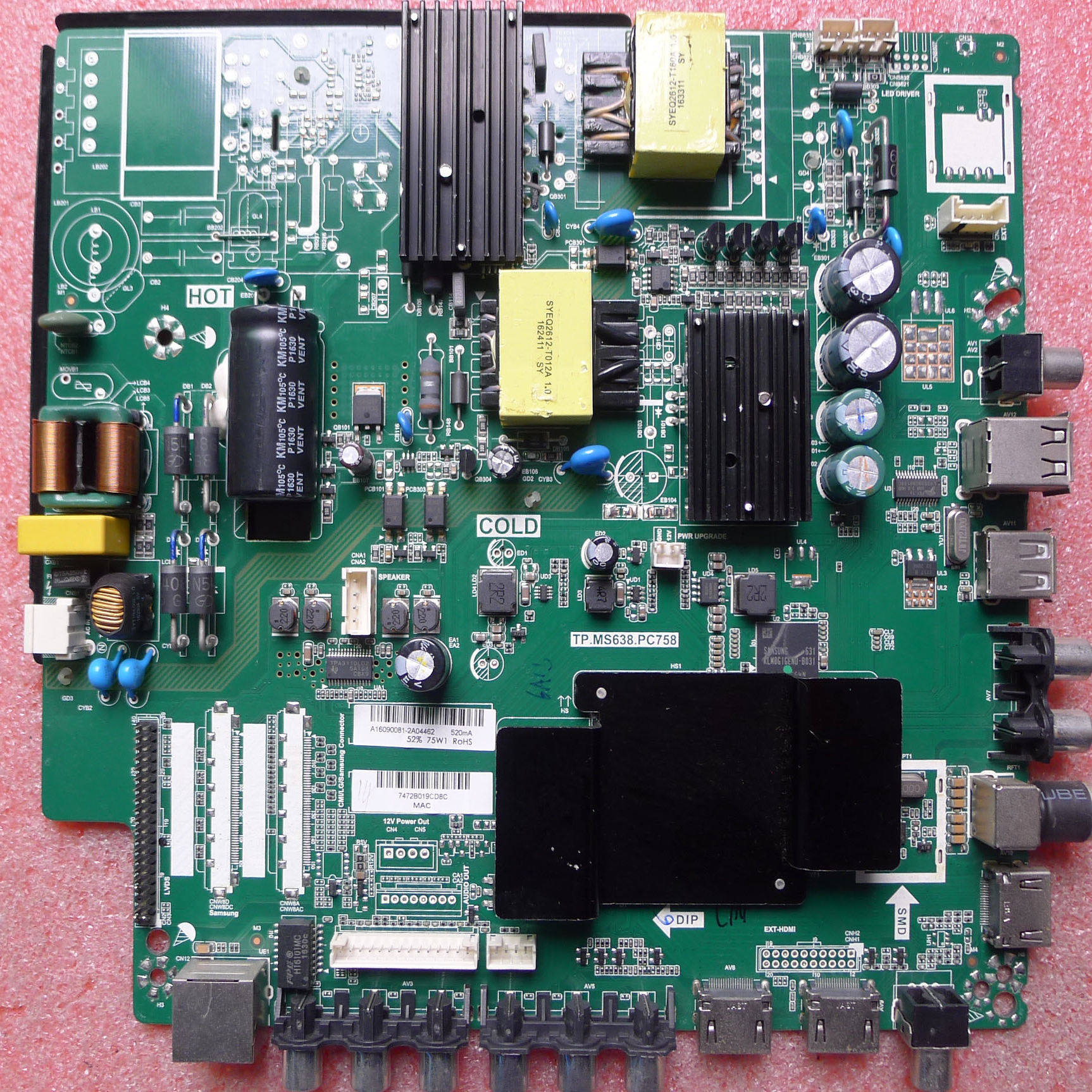 先锋液晶电视主板TP.MS638.PC758