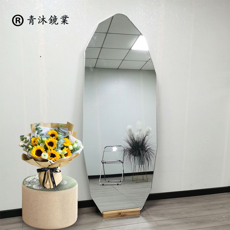 全身镜服装店简约穿衣镜异形钻石镜子家用落地镜女试衣镜壁挂置地