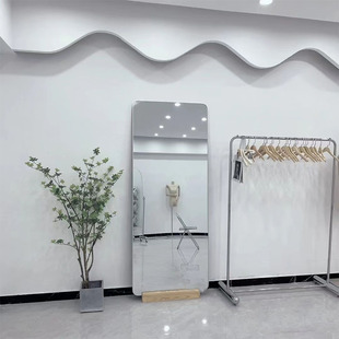 圆角全身镜穿衣镜落地显瘦简约服装店专用试衣镜贴墙美颜家用镜子