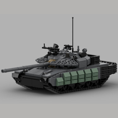 MOC积木军事 T-80BVM坦克模型 小颗粒拼装积木玩具跨境