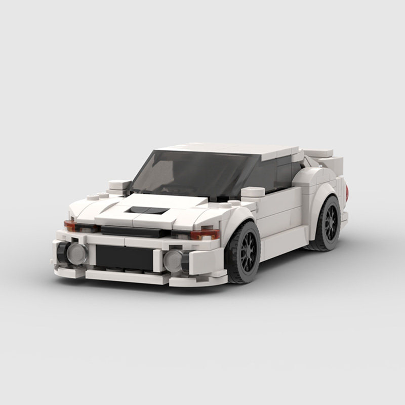 moc积木汽车适用乐高赛车speed8格jdm三菱evo5代拼装模型玩具儿童