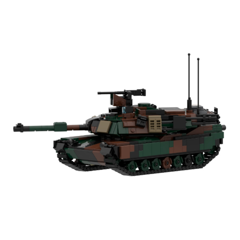 MOC积木 M1A2艾布拉姆斯坦克模型 小颗粒拼装积木玩具跨境 184373