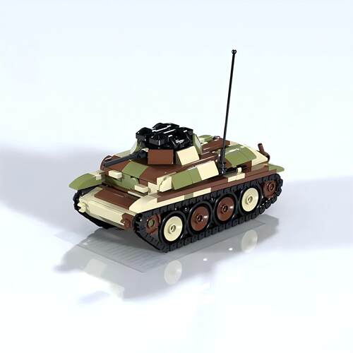MOC积木军事系列 二战Sdkfz 140坦克模型 小颗粒拼装积木玩具男