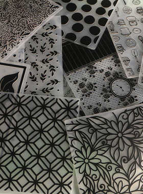 多纷DIY塑料凹凸压花模板生日贺卡压浮雕纹理夹embossing folder