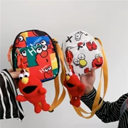 Túi nhỏ cho trẻ em Phiên bản tiếng Hàn của vải hoạt hình Sesame Street điện thoại di động Túi trẻ em Túi Messenger dễ thương cho bé ra khỏi gói thủy triều - Túi bé / Ba lô / Hành lý