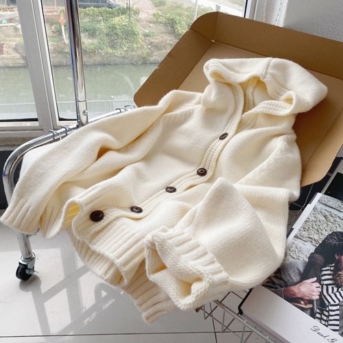 暖韩系简百搭针织开衫