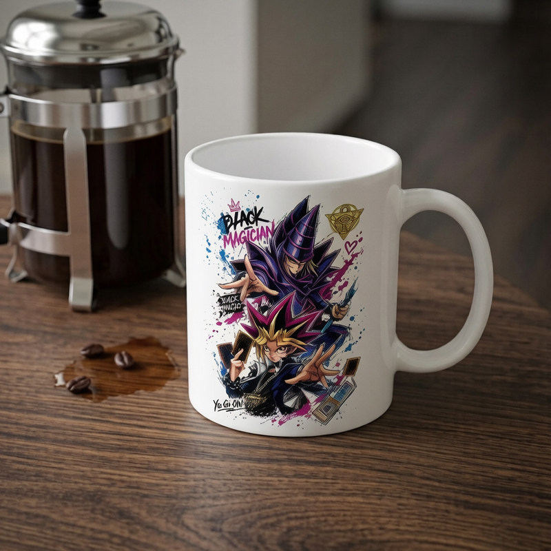 游戏王周边马克杯黑魔导黑魔导女孩武藤游戏陶瓷杯水杯动漫礼物男