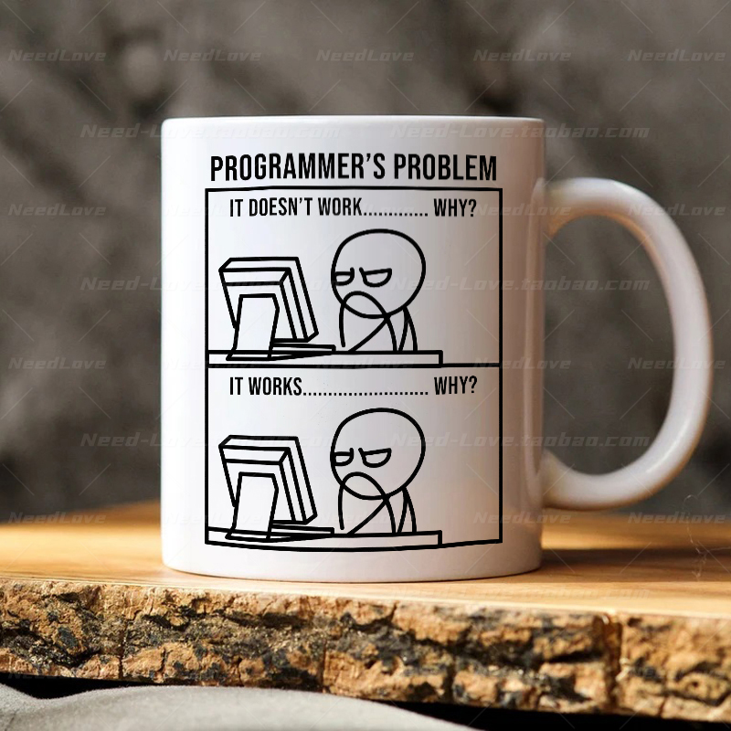 程序员码农陶瓷咖啡马克杯C_代码水杯IT工程师男办公室生日礼物
