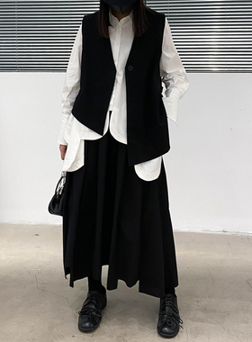 Luciferous 原创设计感小众不规则短外套春秋百搭无袖背心马甲