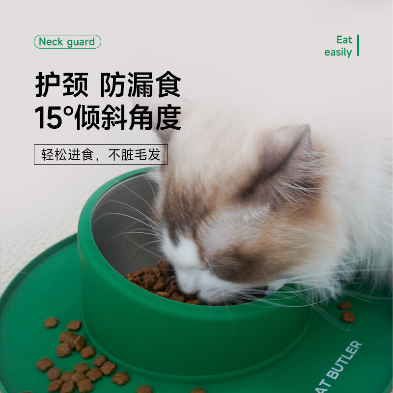 猫碗狗碗硅胶不锈钢宠物