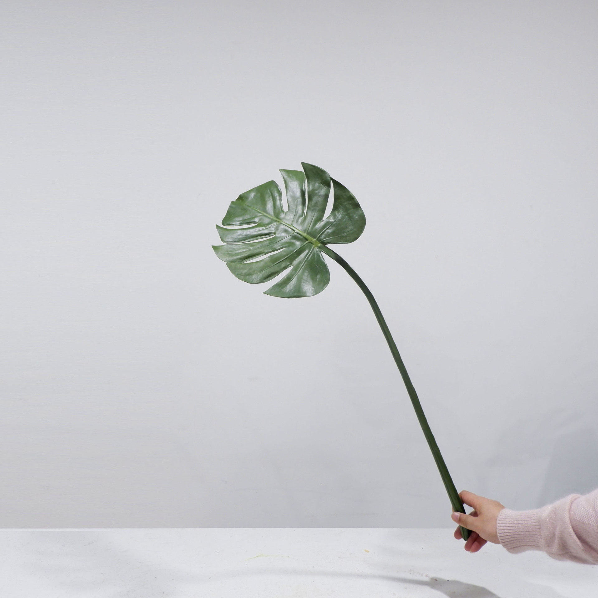 PU手感龟背叶仿真花假花