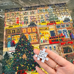 雪夜500片全系列拼图春夏秋冬圣诞冬灯拼图节日之夜成人圣诞礼物