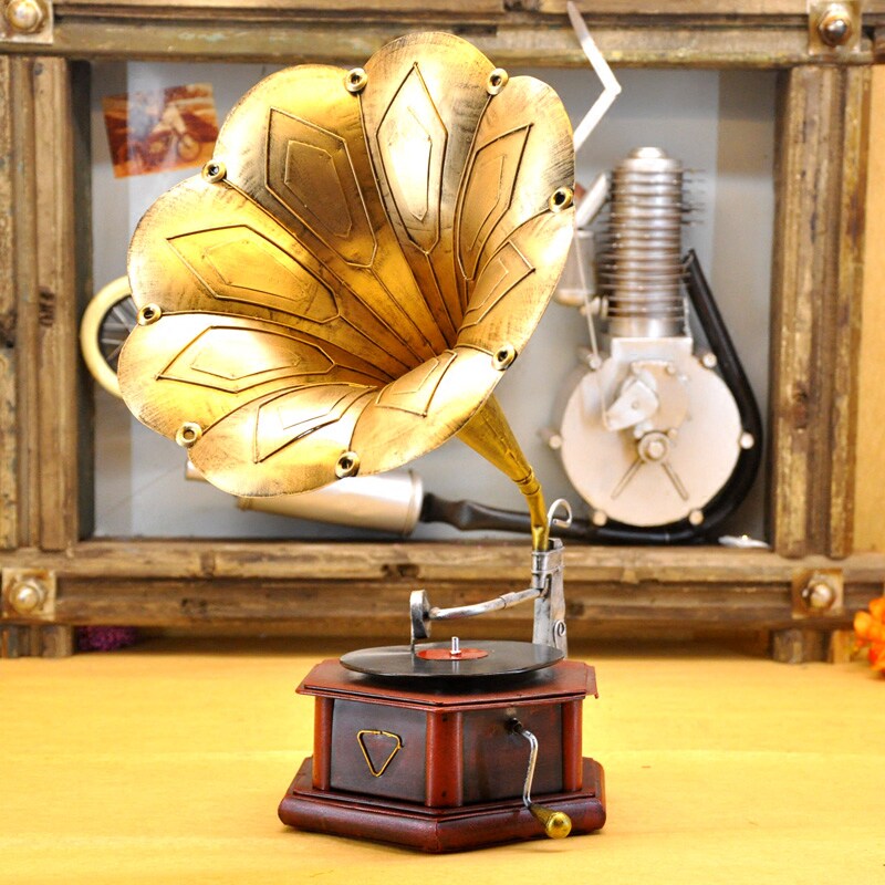 照相馆留声机服装店婚纱店软装饰品摆放男装店道具复古摆件陈列品