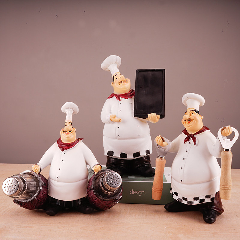 汉堡面包店装饰品披萨店西餐厅摆设品厨师样板间厨房摆件吧台摆饰