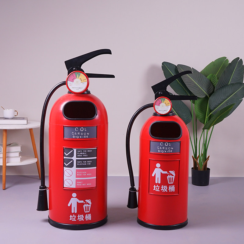 铁艺复古工业风大型垃圾桶台球室灭火器消防个性创意大号容量特色