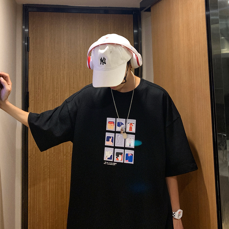 817-T2685夏季新款学生短袖T恤韩版潮流百搭宽松五分袖p28限38，男装T恤，星座803