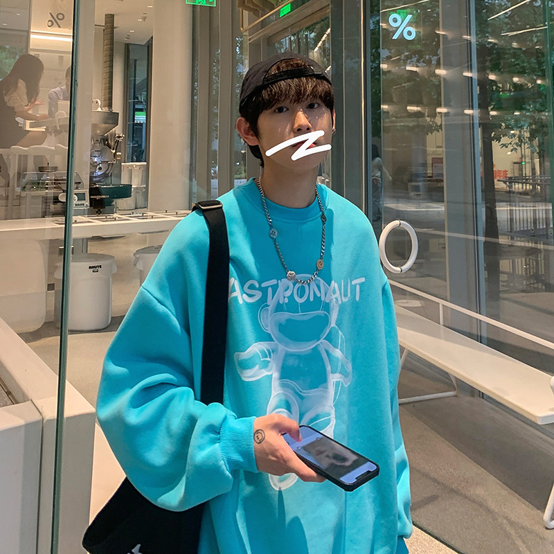 817-A2833潮牌个性图案印花圆领卫衣男秋季百搭情侣上衣P35X49,男装卫衣,星座803