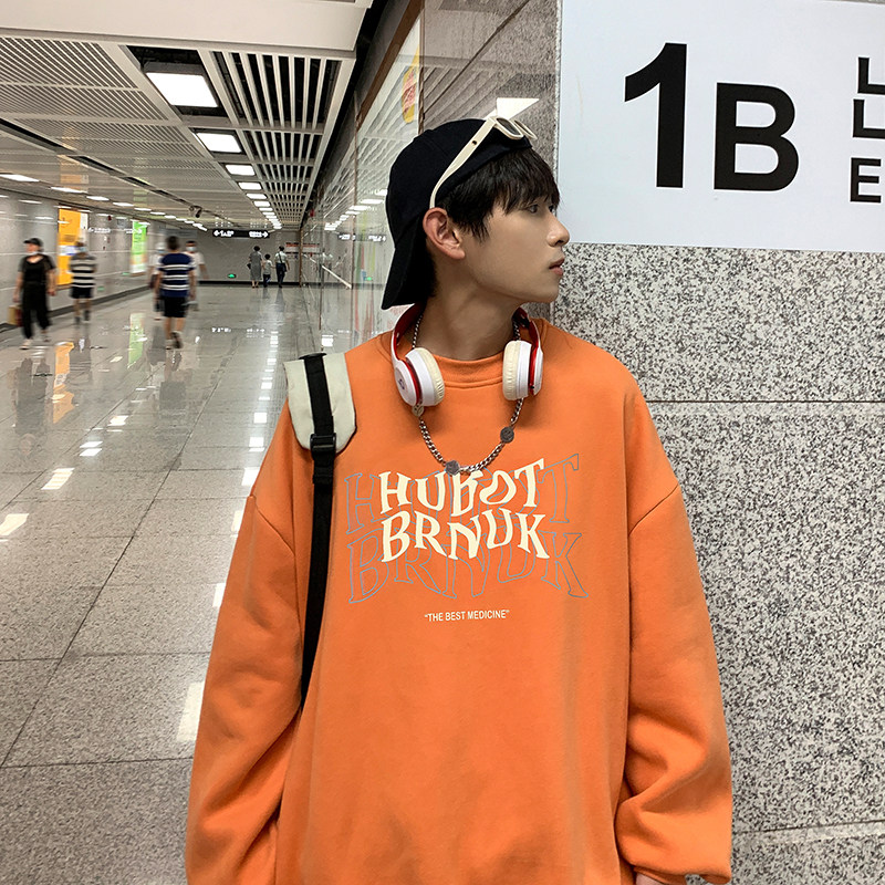 817-A2828圆领卫衣男潮牌秋季ins百搭宽松bf字母印花上衣P35X49,男装卫衣,星座803