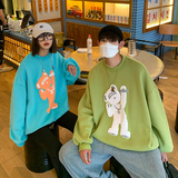 817-A2853小熊圆领卫衣秋季潮牌宽松上衣网红超火情侣外套P45X58，女装短外套，星座803