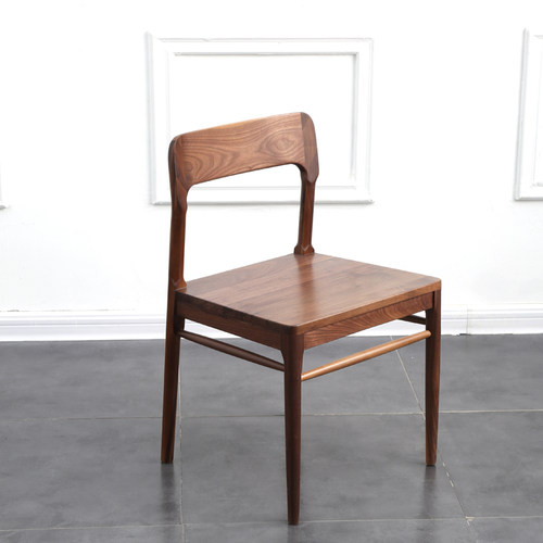 北欧风黑胡桃木餐椅小户型组合