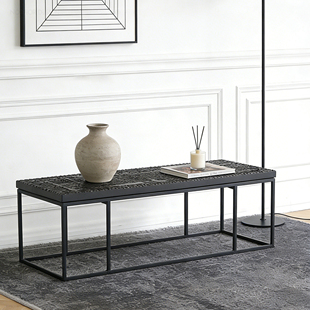 Novanta/进口北欧表情比利时Ethnicraft/Tabwa柚木手工雕花长茶几