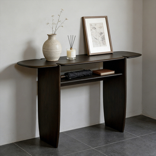 Novanta/北欧表情比利时Ethnicraft复古侘寂风桃花心木手工玄关桌