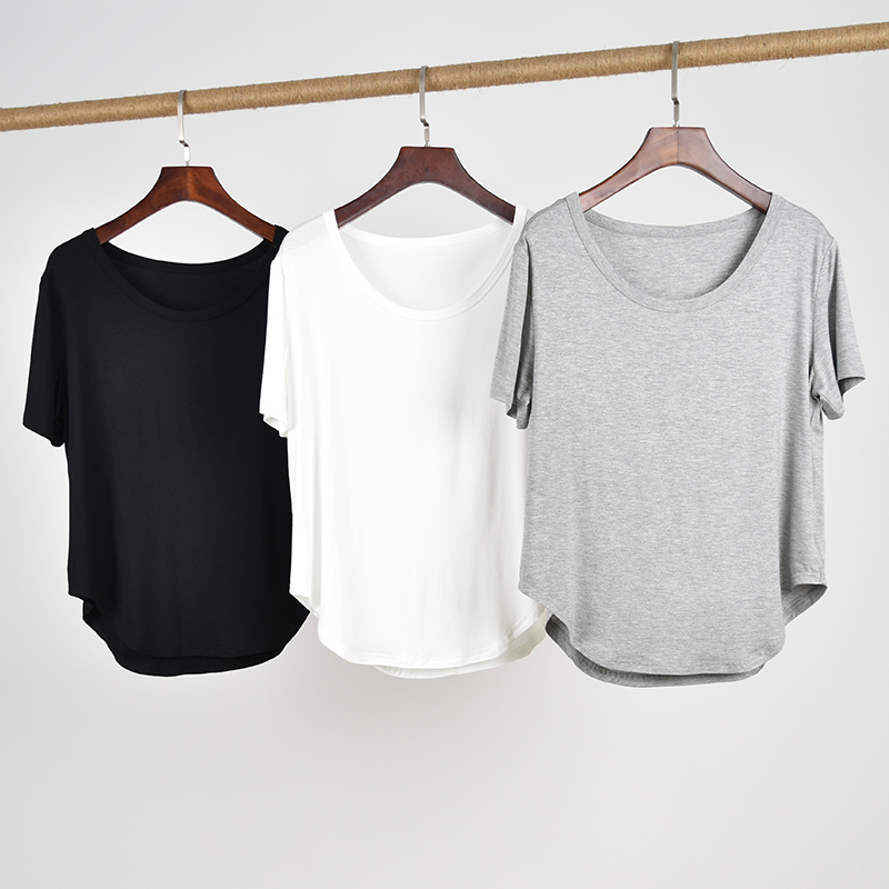 莫代尔舞蹈服女宽松短袖基础款上衣瑜伽服现代舞古典舞练功服日常