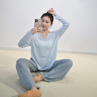 舞蹈上衣女新款透视宽松长袖防晒罩衫薄款现代爵士古典舞练功服