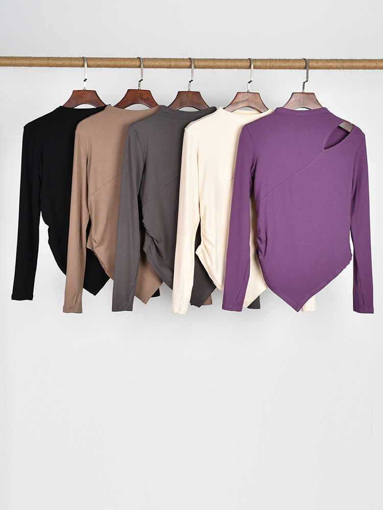 高领舞蹈服套指现代舞上衣练功服