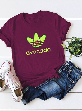 纯棉T恤女Women tshirts cute printing ladies t-shirt tee tops