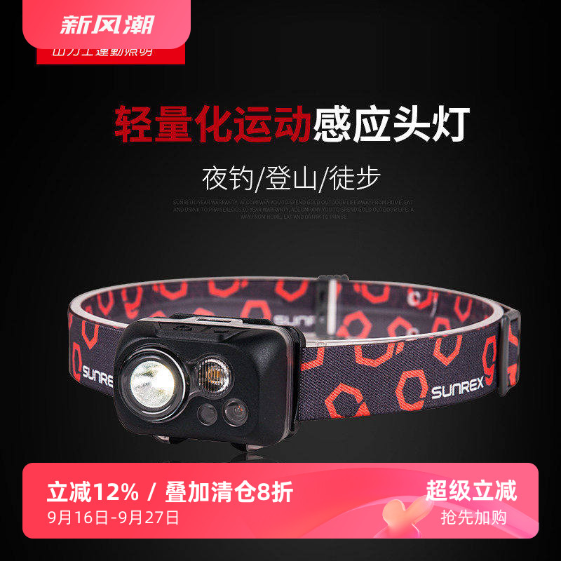 山力士悦动X感应头灯高亮头戴灯