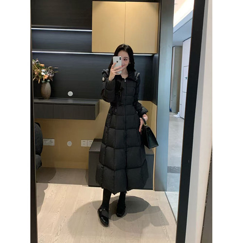 XINYI【在逃公主】冬季极寒长款过膝羽绒服女收腰加厚90白鸭绒