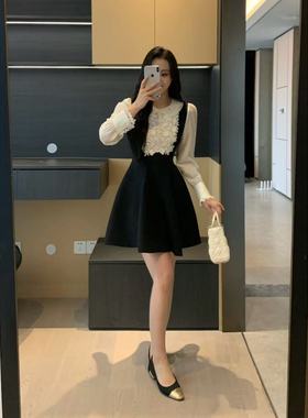 XINYI【优雅露丝】春夏重磅娃娃领西装连衣裙收腰显瘦X624Q21187