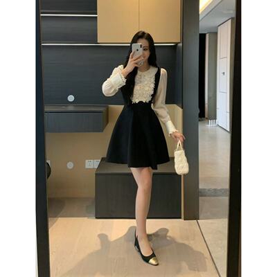 XINYI【优雅露丝】春夏重磅娃娃领西装连衣裙收腰显瘦X624Q21187