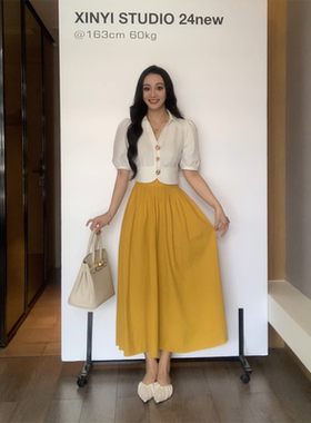 XINYI【浪漫邂逅】夏季衬衫+半身裙显瘦X624C09334/X624Q10137