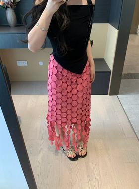 XINYI【山楂之恋】夏季高腰半身裙女收腰显瘦设计感裙X625G08153