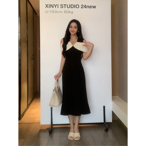 XINYI【高分欧尼2.0】夏季撞色鱼尾连衣裙收腰显瘦气质X624Q10184