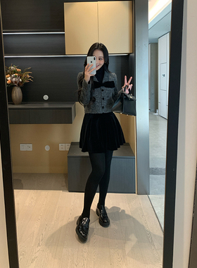 XINYI【古堡甜心】冬季蝴蝶结重磅羊毛毛呢外套女显瘦X625M20143