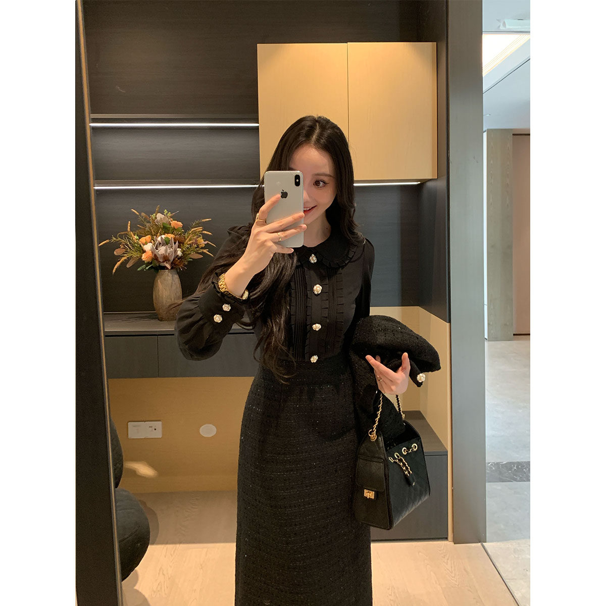 XINYI【西雅图夜宴】秋冬小香风外套+假两件连衣裙显瘦气质套装女,女装/女士精品,时尚套装,淘宝优惠券,粉丝福利购,淘宝优惠卷