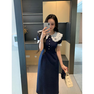 连衣裙收腰显瘦气质X625Q08431 XINYI 浪漫满屋 夏季 大翻领西装