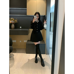 毛呢半裙套装 XINYI 钉钻领口针织上衣 冬季 X625A20369 繁星点缀