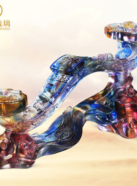 琉璃玉石如意客厅装饰摆件家居艺术品家用轻奢工艺礼品摆饰高档结