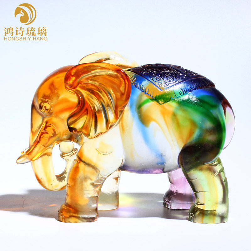 开业乔迁礼品琉璃大象摆件一对办公室客厅桌面装饰品高档店铺送礼,家居饰品,装饰摆件,淘宝优惠券,粉丝福利购,淘宝优惠卷