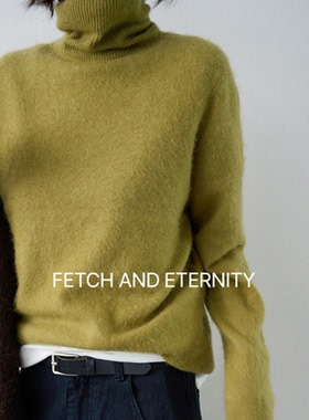 直邮 韩国代购官网女装Feminique 羊毛羊绒混纺高领针织衫