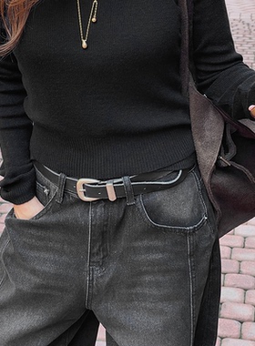 直邮 韩国代购官网Naning9 女士百搭复古针扣牛皮腰带