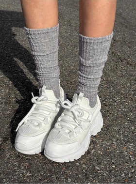 直邮 韩国代购官网正品naning9 羊毛混纺长筒袜女士靴袜堆堆袜子