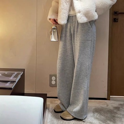 韩国代购百搭直筒收脚两穿休闲裤