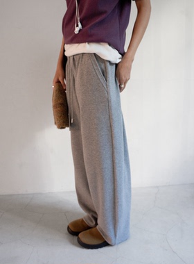 直邮 韩国代购官网女装Feminique 舒适宽松百搭保暖加绒休闲裤